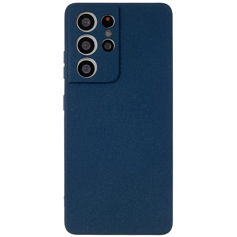 For Samsung Galaxy S21 Ultra 5G Anti-fall Double-Sided Matte TPU Case Scratch-resistant Mobile Phone Back Cover - Dark Blue
