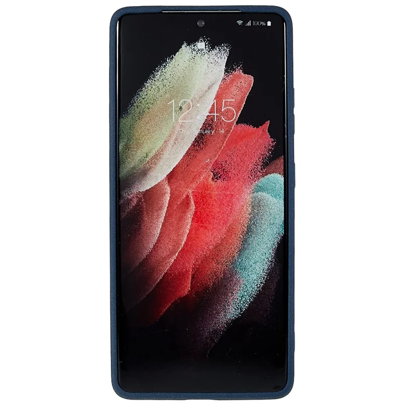 For Samsung Galaxy S21 Ultra 5G Anti-fall Double-Sided Matte TPU Case Scratch-resistant Mobile Phone Back Cover - Dark Blue