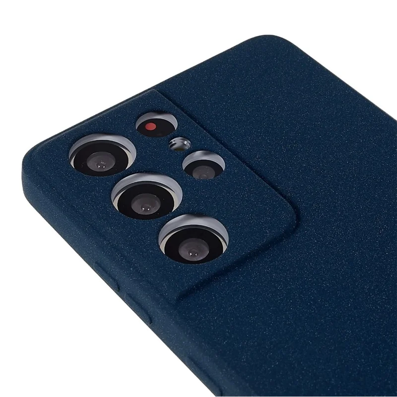 For Samsung Galaxy S21 Ultra 5G Anti-fall Double-Sided Matte TPU Case Scratch-resistant Mobile Phone Back Cover - Dark Blue