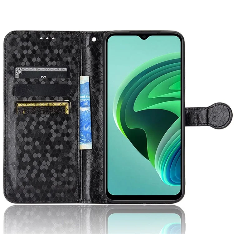 For Xiaomi Redmi Note 11E 5G / Redmi 10 5G / Redmi 10 Prime+ 5G Imprinted Dot Pattern PU Leather Phone Case Wallet Stand Flip Cover - Black