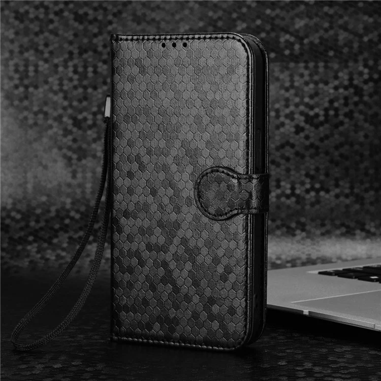 For Xiaomi Redmi Note 11E 5G / Redmi 10 5G / Redmi 10 Prime+ 5G Imprinted Dot Pattern PU Leather Phone Case Wallet Stand Flip Cover - Black