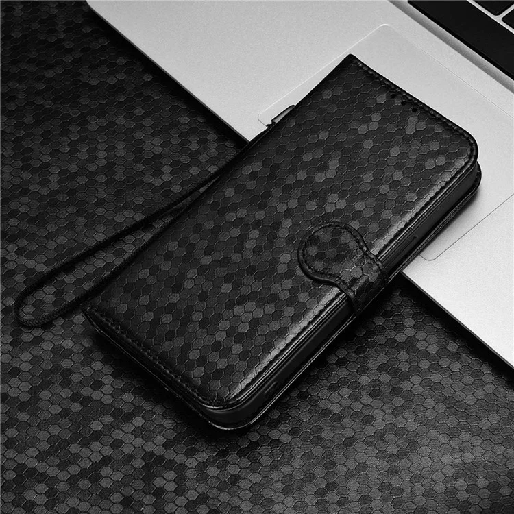 For Xiaomi Redmi Note 11E 5G / Redmi 10 5G / Redmi 10 Prime+ 5G Imprinted Dot Pattern PU Leather Phone Case Wallet Stand Flip Cover - Black