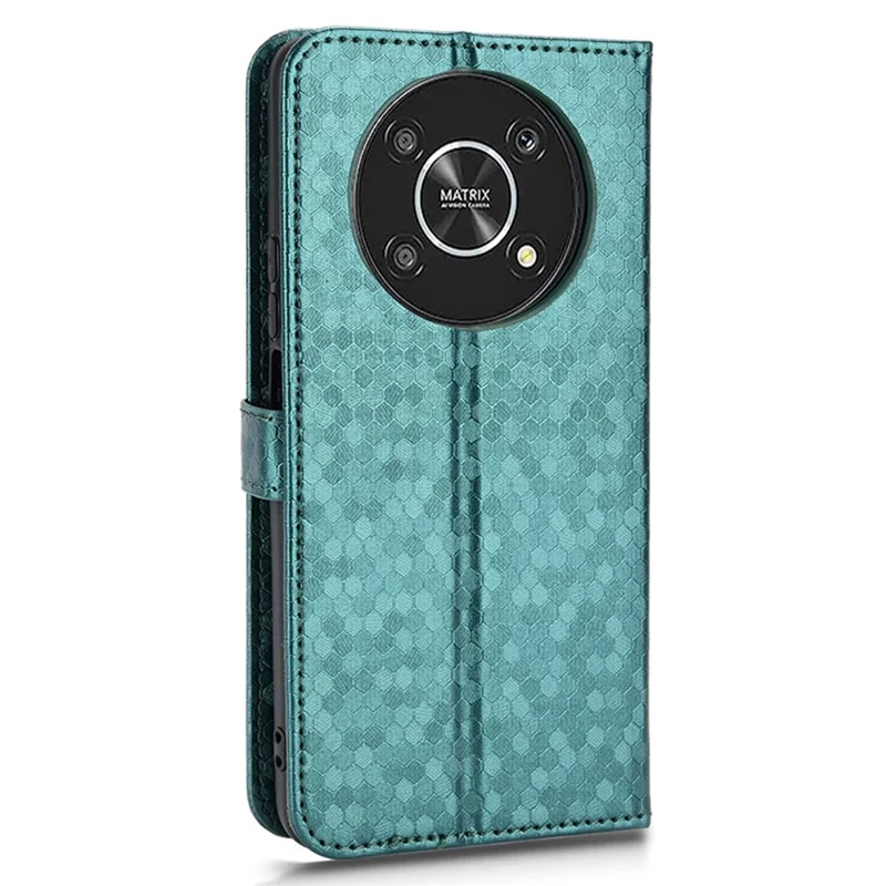For Honor 9X / X30 5G / Magic4 Lite 5G Imprinted Dot Pattern PU Leather Phone Case Wallet Stand Flip Phone Cover - Green