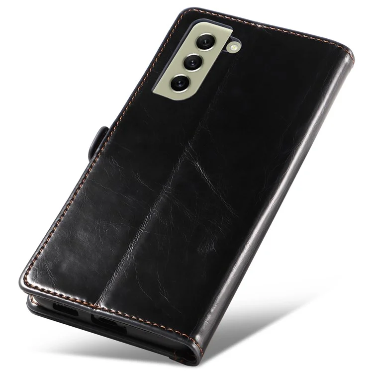 Gq. Shell de Téléphone Mobile Utrobe 010 Series Pour Samsung Galaxy S21 fe 5G, RFID Blocking PU Leather + Tpu Téléphone Couvercle du Support Portefeuille - le Noir