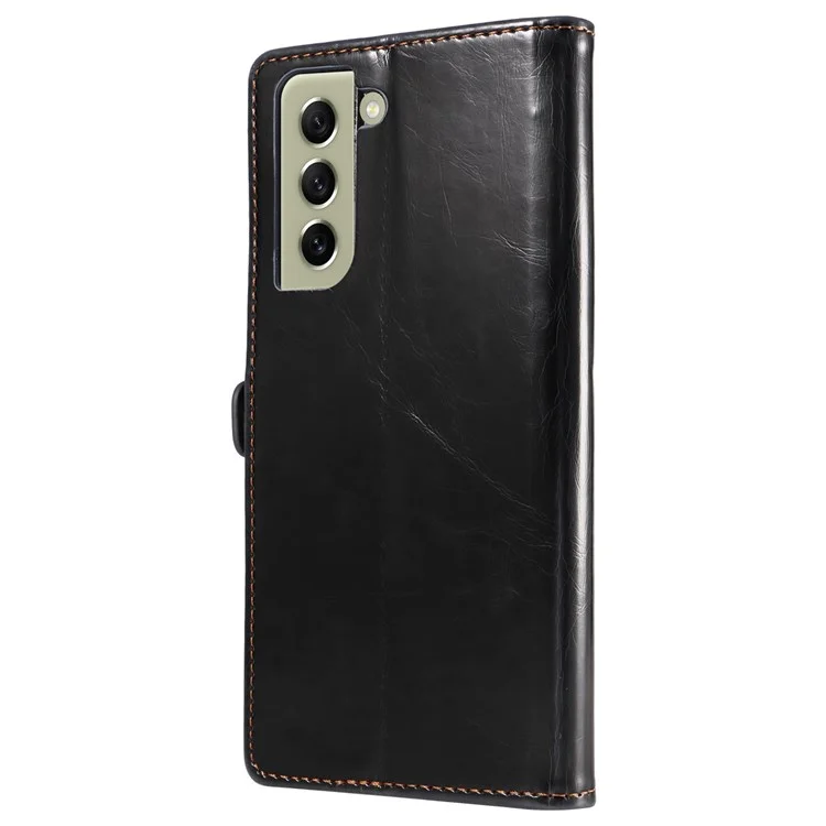 Gq. Shell de Téléphone Mobile Utrobe 010 Series Pour Samsung Galaxy S21 fe 5G, RFID Blocking PU Leather + Tpu Téléphone Couvercle du Support Portefeuille - le Noir