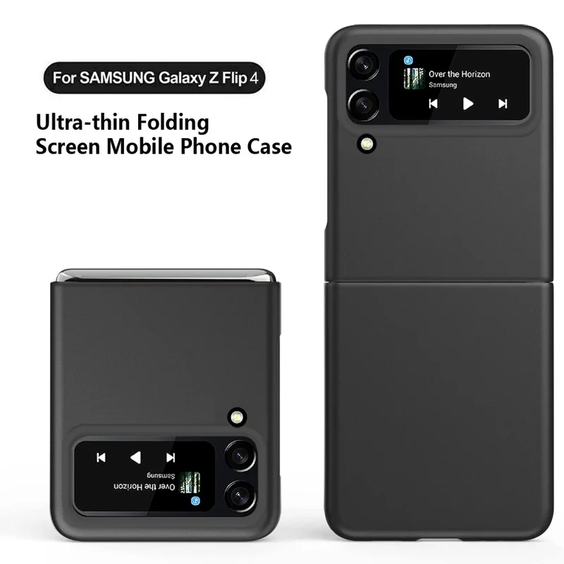 For Samsung Galaxy Z Flip4 5G Hard PC Phone Case Rubberized Anti-fingerprint Anti-scratch Flipping Cover - Black