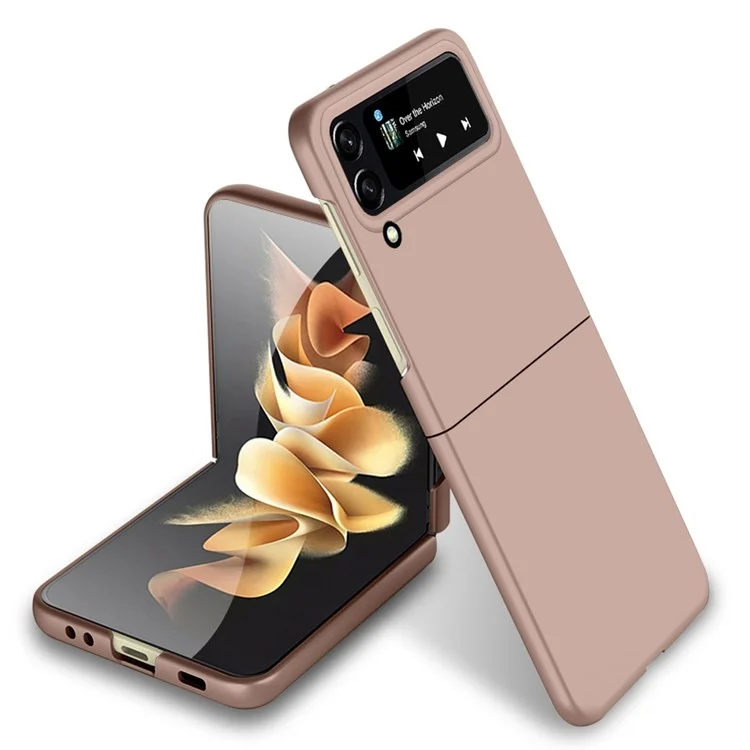 Für Samsung Galaxy Z Flip4 5G Hartschalenetui aus PC-Material, gummierfter, kratz- und fingerabdruckfester Klappdeckel - Gold