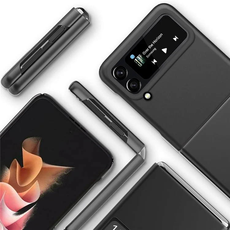 Für Samsung Galaxy Z Flip4 5G Hartschalenetui aus PC-Material, gummierfter, kratz- und fingerabdruckfester Klappdeckel - Gold