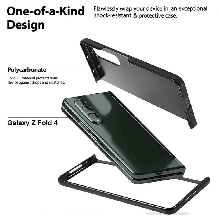 For Samsung Galaxy Z Fold4 5G Rubberized Hard PC Case Drop Resistant Non-Slip Protective Cover - Green