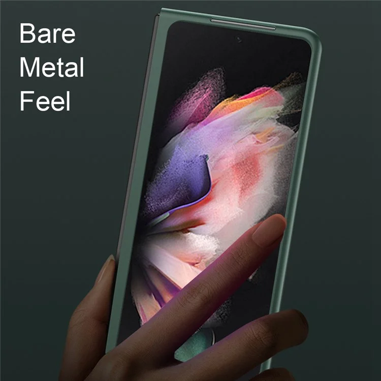 For Samsung Galaxy Z Fold4 5G Rubberized Hard PC Case Drop Resistant Non-Slip Protective Cover - Green