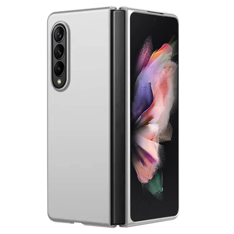 For Samsung Galaxy Z Fold4 5G Rubberized Hard PC Case Drop Resistant Non-Slip Protective Cover - Silver