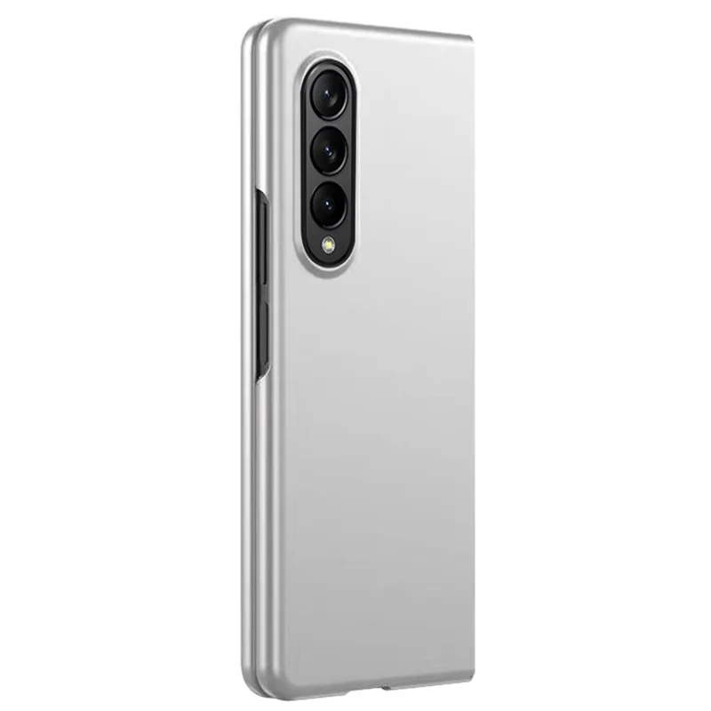 For Samsung Galaxy Z Fold4 5G Rubberized Hard PC Case Drop Resistant Non-Slip Protective Cover - Silver