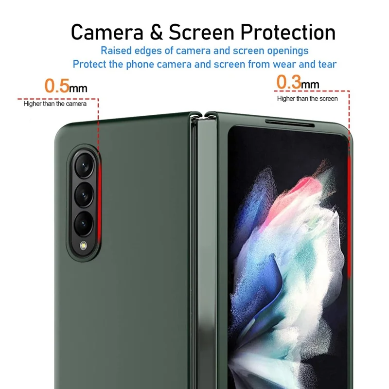 Per Samsung Galaxy Z Fold4 5G Custodia rigida in PC con finitura gommata Resistente agli urti Protezione antiscivolo - Oro