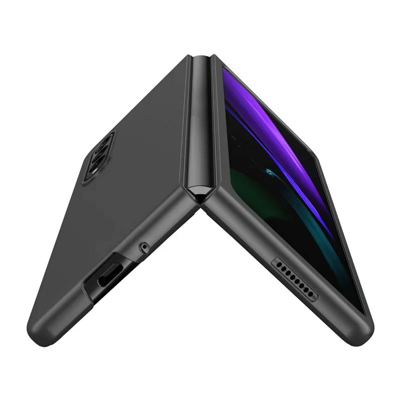 Per Samsung Galaxy Z Fold4 5G Custodia rigida in PC con finitura gommata Resistente agli urti Protezione antiscivolo - Oro