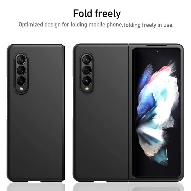 Per Samsung Galaxy Z Fold4 5G Custodia rigida in PC con finitura gommata Resistente agli urti Protezione antiscivolo - Oro