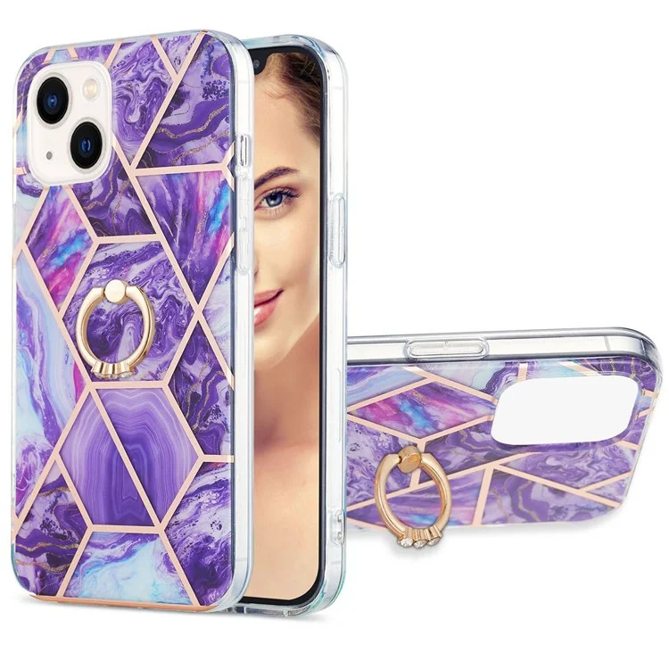 Para Iphone 14 6.1 Pulgadas YB IMD Series-7 Equipada de Patada de Patada de Patada de Manos de Manos de Manos - Morado Oscuro