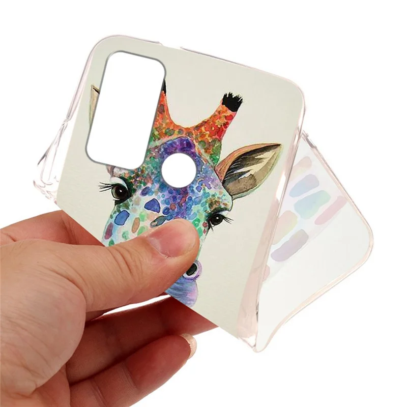 Flexible TPU Case for Motorola Moto G60, Stylish Pattern Printing Anti-scratch Protective Phone Cover - Colorful Block