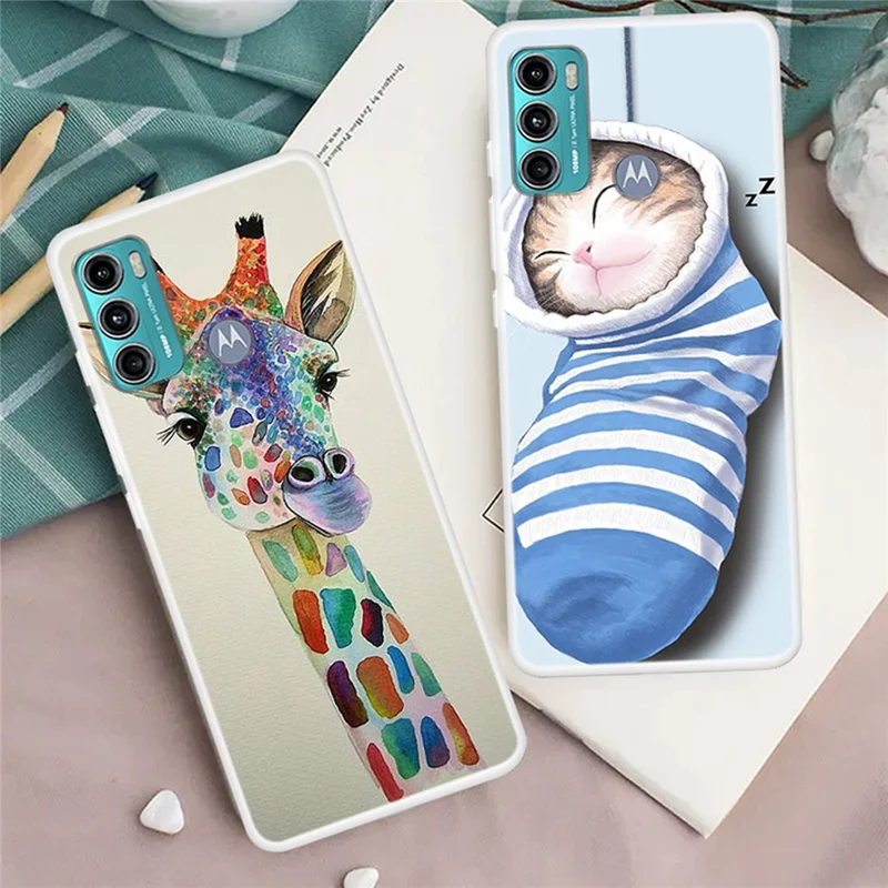 Flexible TPU Case for Motorola Moto G60, Stylish Pattern Printing Anti-scratch Protective Phone Cover - Colorful Block
