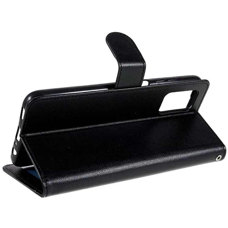 Stand Phone Cover for Samsung Galaxy A03s (164.2 x 75.9 x 9.1mm), Flip PU Leather Wallet Cell Phone Case with Lanyard - Black