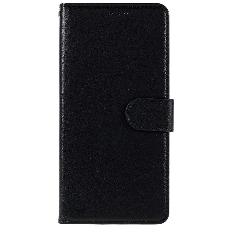 Stand Phone Cover for Samsung Galaxy A03s (164.2 x 75.9 x 9.1mm), Flip PU Leather Wallet Cell Phone Case with Lanyard - Black