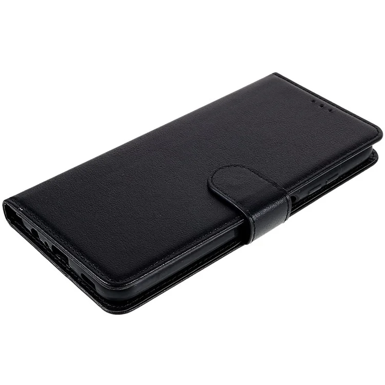 Stand Phone Cover for Samsung Galaxy A03s (164.2 x 75.9 x 9.1mm), Flip PU Leather Wallet Cell Phone Case with Lanyard - Black