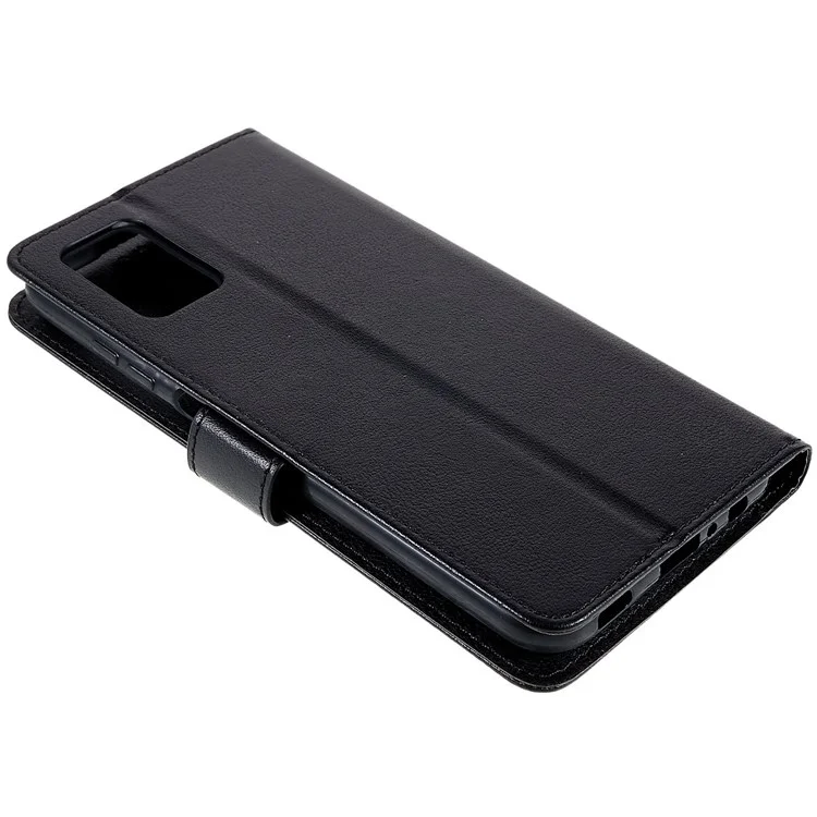 Stand Phone Cover for Samsung Galaxy A03s (164.2 x 75.9 x 9.1mm), Flip PU Leather Wallet Cell Phone Case with Lanyard - Black