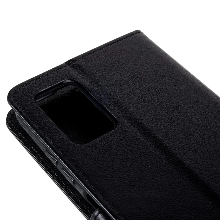 Stand Phone Cover for Samsung Galaxy A03s (164.2 x 75.9 x 9.1mm), Flip PU Leather Wallet Cell Phone Case with Lanyard - Black