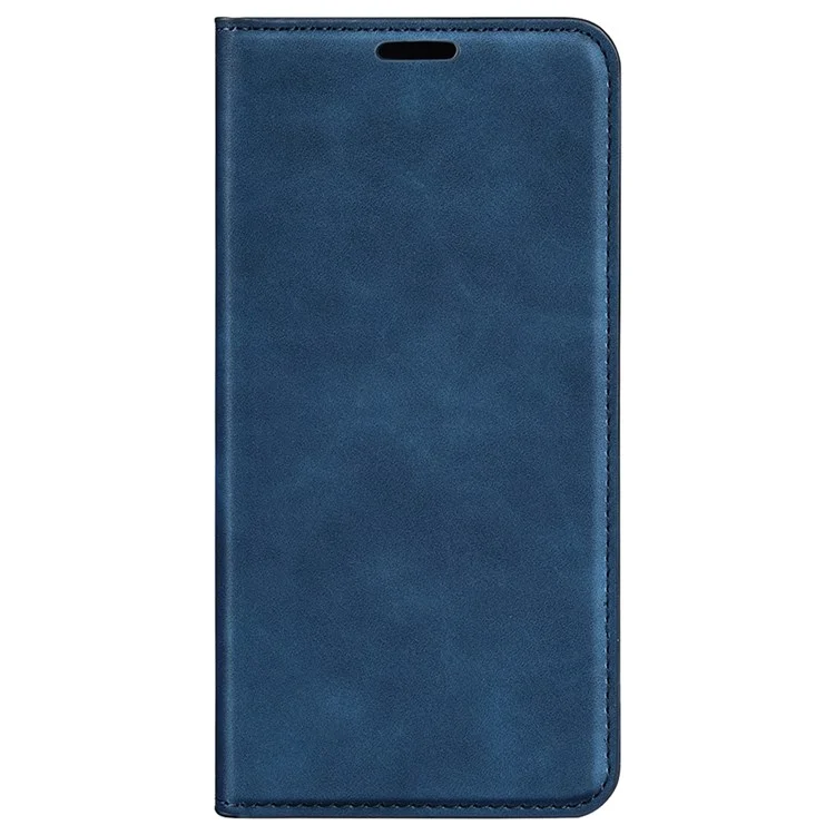 Für Samsung Galaxy M13 4G Skin-touch PU Leder Handyhülle Auto Closure Magnetisches Folio Flip Cover mit Wallet Stand - Blau
