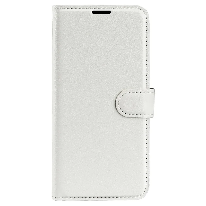 Pour Samsung Galaxy M13 4G Anti-rayures Texture en cuir de litchi PU, Étui de téléphone portefeuille anti-choc Folio Flip Stand - Blanc