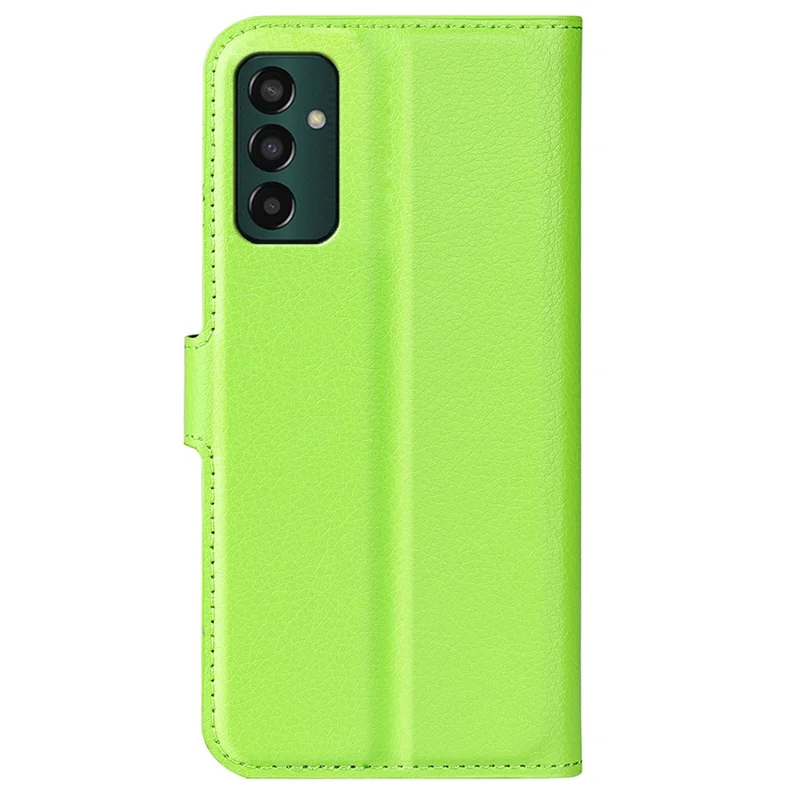 Для Samsung Galaxy M13 4G Anti-scratch Litchi Texture PU Leather Case, Shockproof Wallet Stand Folio Flip Phone Cover - Зеленый