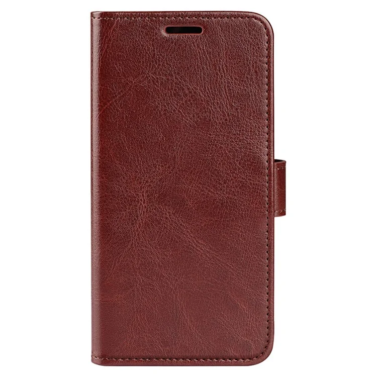 Para Realme C30 4G Crazy Horse Texture Folio Flip Phone Case PU Carteira de Couro Tampa Protetora - Castanho