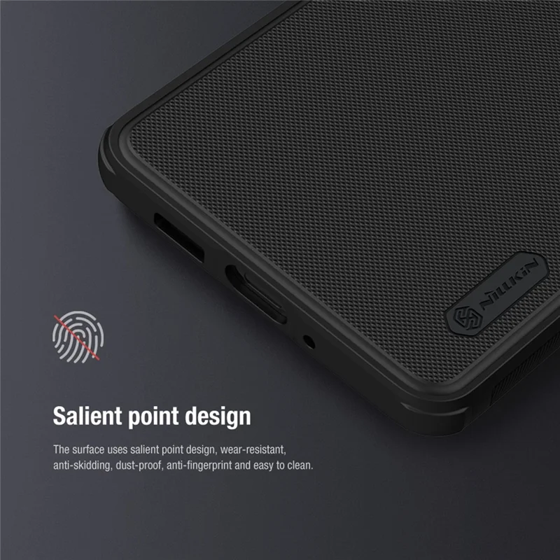 Coque de téléphone NILLKIN Super Frosted Shield Pro pour iPhone 14 Pro Max 6,7 pouces, finition mate anti-rayures en PC et cadre en TPU hybride - Noir