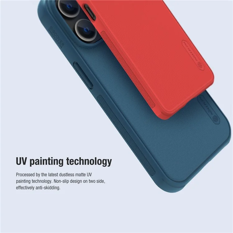 Nillkin Super Frosted Shield Pro Case Para Iphone 14 Pro 6.1 Pulgadas Matte Protective Telep Cubierta Matte PC TPU Propina de Caída de Gota - Rojo