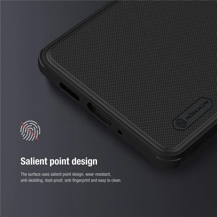 NILLKIN Super Frosted Shield Pro Custodia Antiurto per iPhone 14 / iPhone 13, PC + TPU Superficie Opaca Anti-caduta Copertura Posteriore - Nero