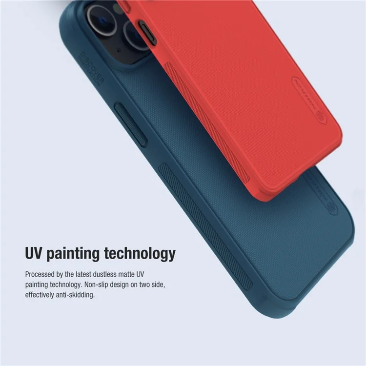 NILLKIN Super Frosted Shield Pro Custodia Antiurto per iPhone 14 / iPhone 13, PC + TPU Superficie Opaca Anti-caduta Copertura Posteriore - Nero