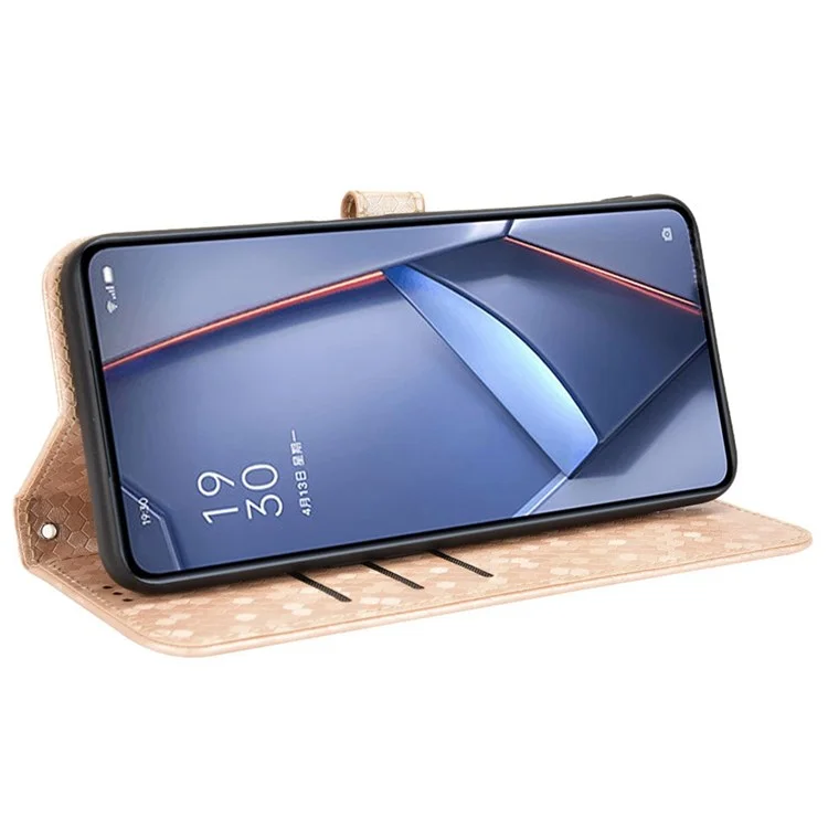 For TCL 30 XE 5G / 30 V 5G Anti-fingerprint Imprinted Dot Pattern PU Leather Phone Case Wallet Stand Flip Lightweight Cell Phone Cover with Strap - Rose Gold