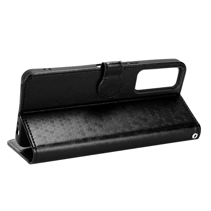 For TCL 30 5G / 30+ 5G Protective Case Dot Pattern Imprinted PU Leather Stand Flip Cover Wallet Phone Case with Strap - Black