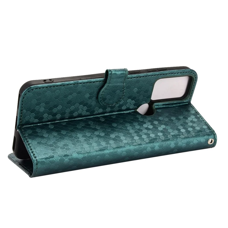 Taske med prikdesign til TCL 20B beskyttelsesdæksel stødfast PU-lædertælle med rem - Grøn