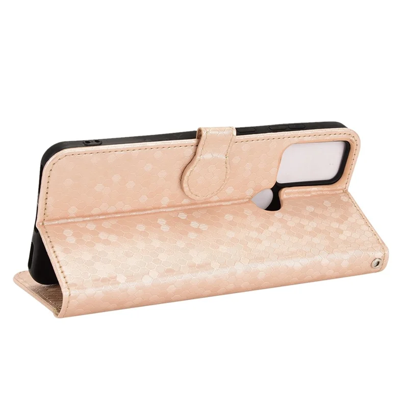 Dot -muster Eingeprägter Brieftasche Hülle Für TCL 20B Protective Phone Hülle Kratzfeste PU -lederabdeckung Mit Riemen - Roségold