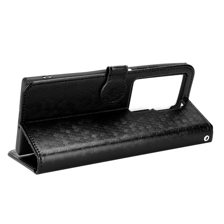 Anti-fingerprint Phone Case for ZTE Axon 40 Ultra 5G Dot Pattern Imprinted PU Leather Phone Case Wallet Stand Folio Flip Cover with Strap - Black