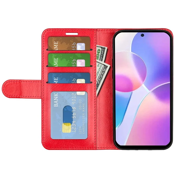 Per Onore X40i 5g Shockproof Crazy Horse Texture Folio Flip Taxo Ceret Pheolf Wardhert Cover Protettivo - Rosso
