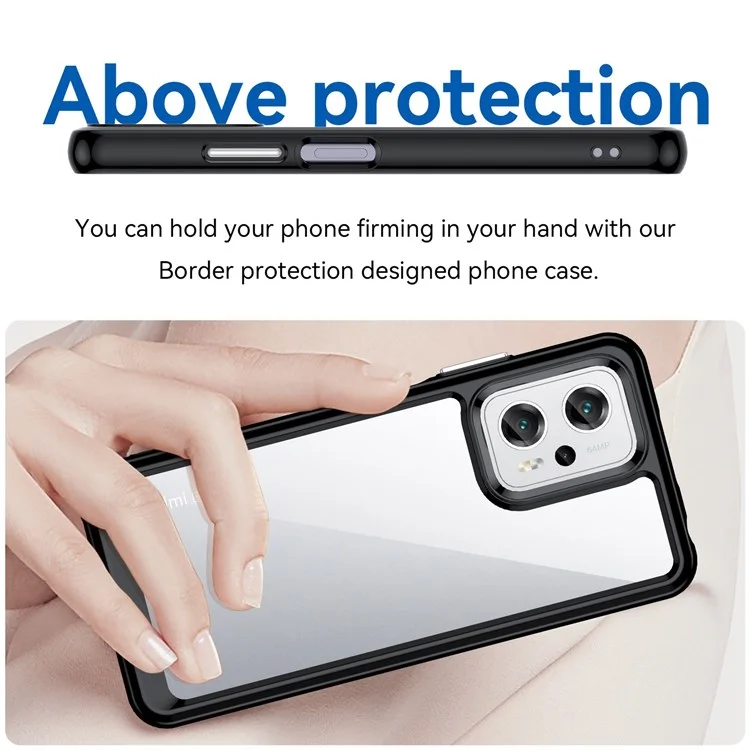 Effacer le Boîtier du Téléphone Pour Xiaomi Redmi Note 11T Pro 5G / Remarque 11T Pro + 5G / Poco X4 GT / K50i 5G, Cadre TPU + Protecteur de Téléphone Portable Brossé Acrylique Avec Boutons Indépendants - le Noir