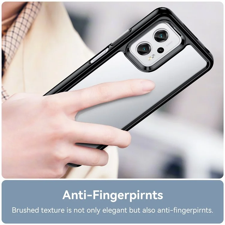 Effacer le Boîtier du Téléphone Pour Xiaomi Redmi Note 11T Pro 5G / Remarque 11T Pro + 5G / Poco X4 GT / K50i 5G, Cadre TPU + Protecteur de Téléphone Portable Brossé Acrylique Avec Boutons Indépendants - le Noir