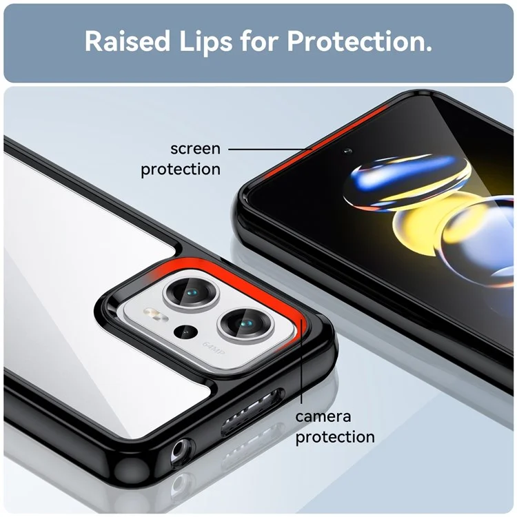 Effacer le Boîtier du Téléphone Pour Xiaomi Redmi Note 11T Pro 5G / Remarque 11T Pro + 5G / Poco X4 GT / K50i 5G, Cadre TPU + Protecteur de Téléphone Portable Brossé Acrylique Avec Boutons Indépendants - le Noir
