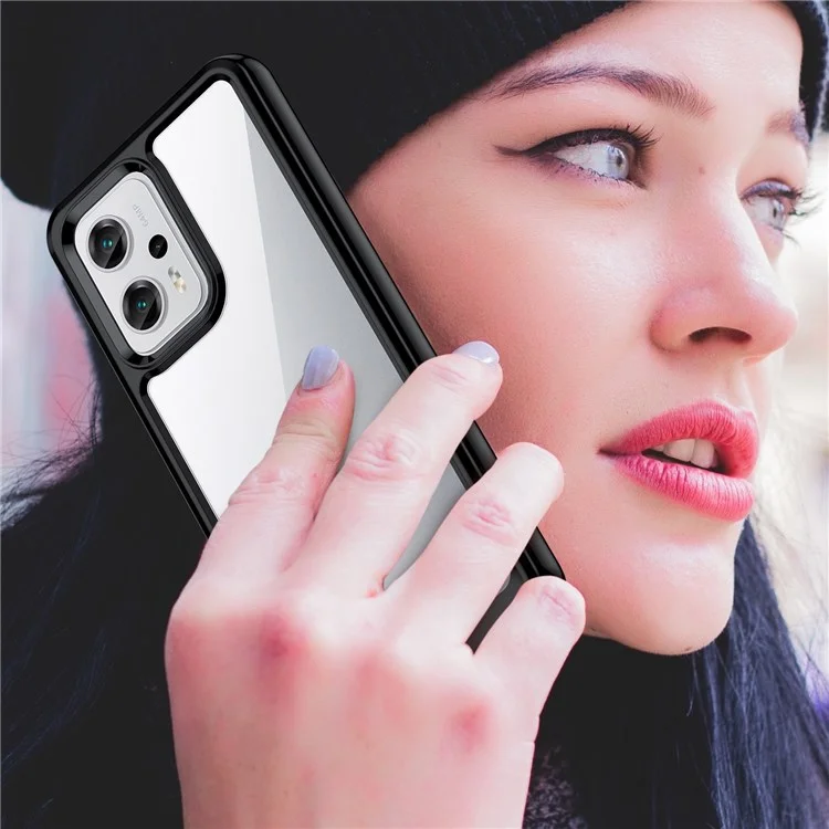 Effacer le Boîtier du Téléphone Pour Xiaomi Redmi Note 11T Pro 5G / Remarque 11T Pro + 5G / Poco X4 GT / K50i 5G, Cadre TPU + Protecteur de Téléphone Portable Brossé Acrylique Avec Boutons Indépendants - le Noir