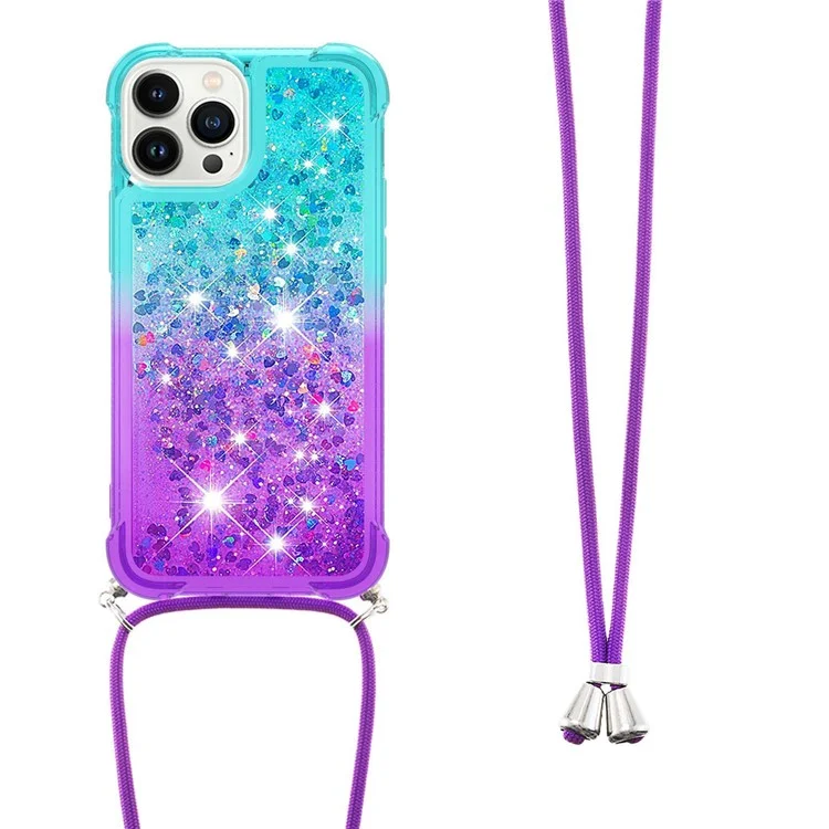 Pour Iphone 14 Pro Max 6,7 Pouces YB Sectricons Secre-6 Série 6 Couleur de Dégradé Mouture Rapide Sandins Séquelles Couverture TPU Courture TPU Avec Lay - Bleu Ciel / Violet