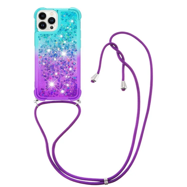 Pour Iphone 14 Pro Max 6,7 Pouces YB Sectricons Secre-6 Série 6 Couleur de Dégradé Mouture Rapide Sandins Séquelles Couverture TPU Courture TPU Avec Lay - Bleu Ciel / Violet