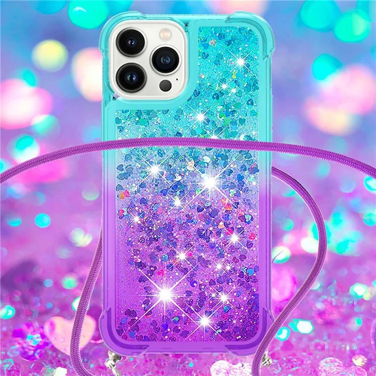 Pour Iphone 14 Pro Max 6,7 Pouces YB Sectricons Secre-6 Série 6 Couleur de Dégradé Mouture Rapide Sandins Séquelles Couverture TPU Courture TPU Avec Lay - Bleu Ciel / Violet