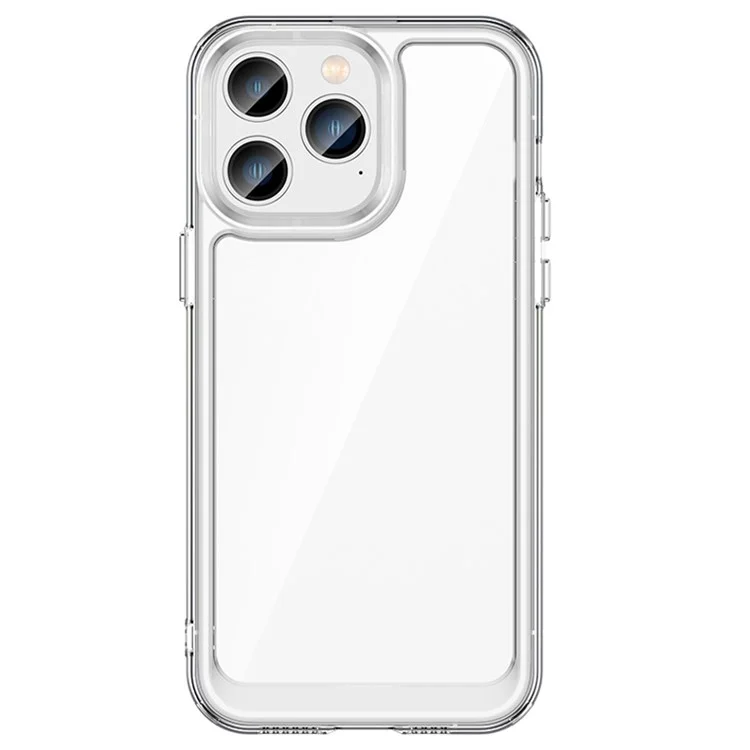 Pour iPhone 14 Pro Max 6,7 pouces Coque de protection pour téléphone portable en TPU + acrylique Anti-chute Anti-rayures Couvercle arrière - Transparent