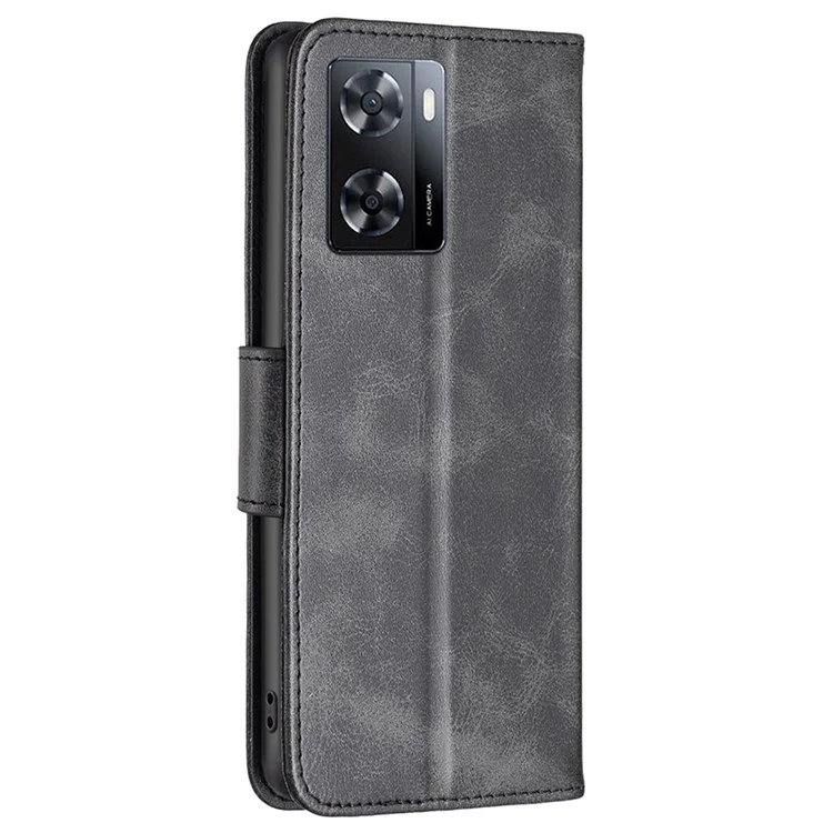 Para o Oppo A57 4G BF Leather Series-4 Stand Phone Phone Caixa Coloque Magnético à Prova de Choque Tampa Com Pulseira de Pulso - Preto